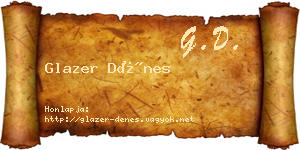 Glazer Dénes névjegykártya