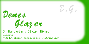denes glazer business card