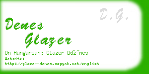 denes glazer business card